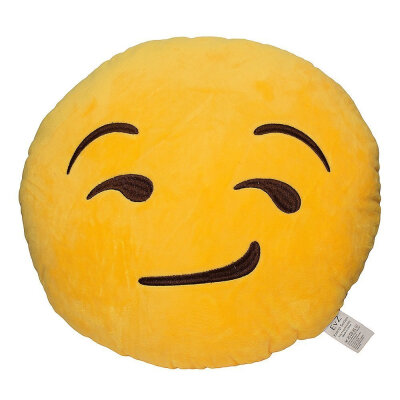 

Emoji Smiley Emoticon Yellow Round Cushion Stuffed Plush Soft Pillow