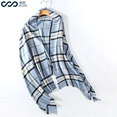 

Muni ladies scarf autumn&winter fashion wild wool scarf shawl thick warm scarf female gift box S173702 blue