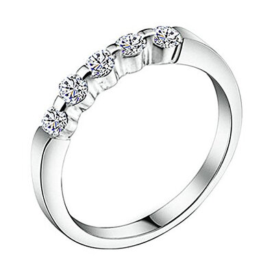 

Yoursfs Holo CZ Ring Silver Color Thumb Rings For Women