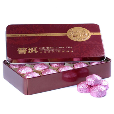 

Chinese Yunnan Mini Pu Er Tea Lotus Leaf Tea Iron Box 75g F108