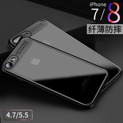 

STRYFER Apple 7/8 Phone Case iPhone7 / 8 Case Crystal Color Series All-inclusive Drop-resistant Acrylic Transparent Soft Case - Black