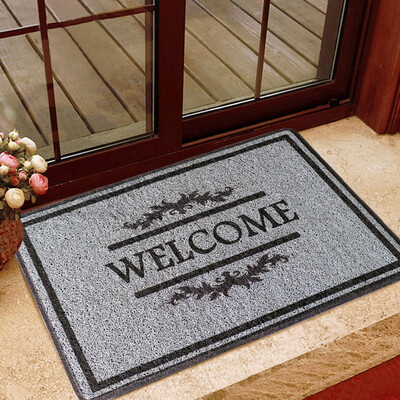 

Lidimei (LIDIMEI) Caiyao gray black PVC cord ring welcome door mat 45 * 75cm waterproof black rubber sole