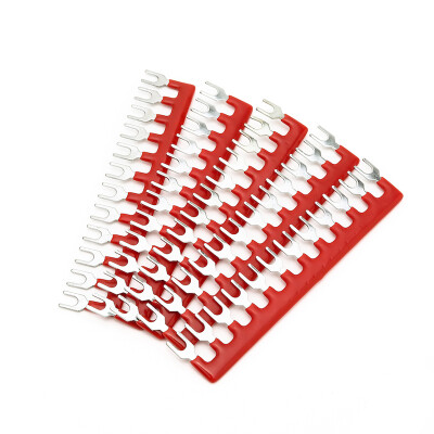 

20 pieceslotSuyep Wire Connector Pre Insulated Fork Type Terminal Barrier Strip Jumper Connector 12 Positions TB1512 red