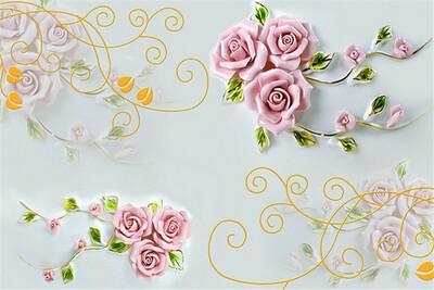 

Custom 3d mural European style sculpture rose 3D stereo TV background wallpaper bedroom living room sofa mural wallpaper