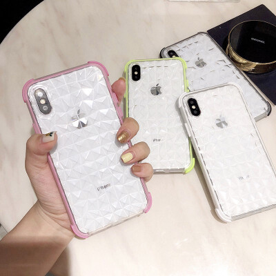

Outdoor Mobile Phone Case iPhone X Case Four Corner Anti-drop 3D Diamond Pattern