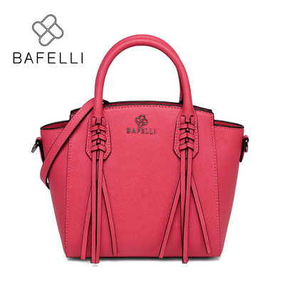

BAFELLI split leather shell shoulder bag Large capacity fashion tassel luxury handbag black bolsa feminina women messenger bag
