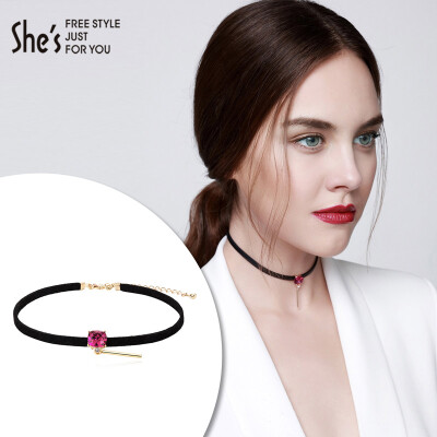 

shes Qian Zi jewelry necklaces necklaces fashion simple imitation crystal choker collar clavicle chain female