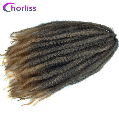 

18 Afro Marley Braids Hair Crochet Braids Hair Curl Crochet Synthetic Braiding Hair 100gPiece Brown Black Purple Color