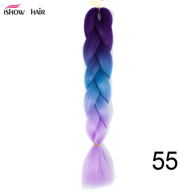

Silky Strands 24 100g Ombre Synthetic Braiding Hair Extensions For Crochet Braids Kanekalon Jumbo Braids Two Tone Ombre Color 1p