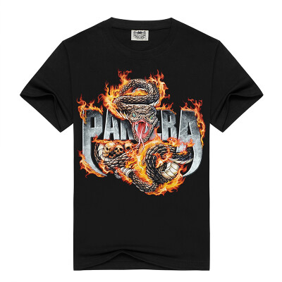 

Men's Black 3D Graphics Printed Rock Skull Pattern Short Sleeve T-Shirt Top Tee Shirt -XXXL（Fire Snake）