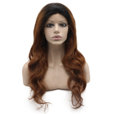 

Long Wavy Ombre Auburn Glueless Lace Front Synthetic Wig