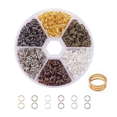 

PH PANDAHALL 1 Box Iron Split Rings Double Loop Jump Ring Chainmail Link Wire 21-Gauge
