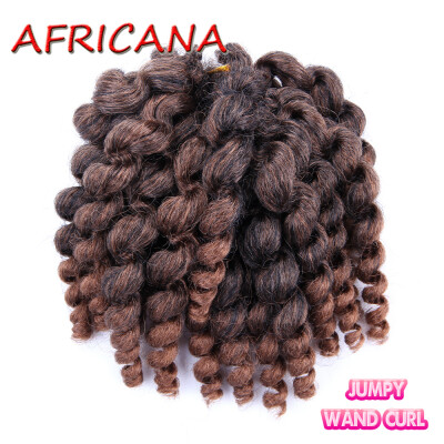 

8 inch 80g Jumpy Wand Curl Jamaican Bounce Crochet Hair 22 Roots African Synthetic Braiding Hair Low Temperature Fiber