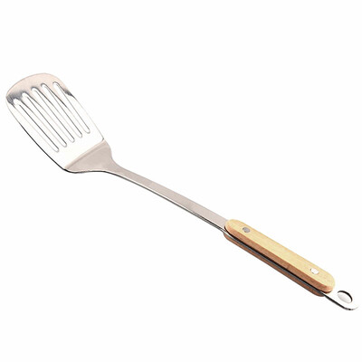 

New bridge (Cenka) stainless steel fried shovel logs wooden handle spatula stainless steel shovel kitchen kitchen shovel omelette shovel