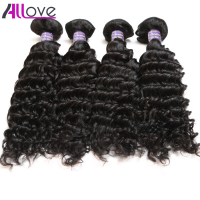 

8A Peruvian Virgin Hair Deep wave Hair Bundles 4Pcs/Lot Allove Hair Products Peruvian Deep wave Human Hair Extensions 8-28inch