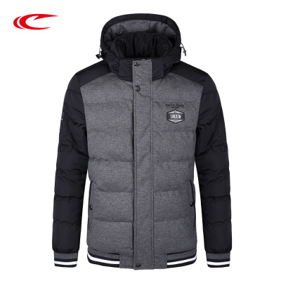 

SAIQI Men Winter Fashion Color Patchwork New Hooded Thick Padded Jacket Zipper Slim Male Coats Men Parka Outwear Warm Coat 171102