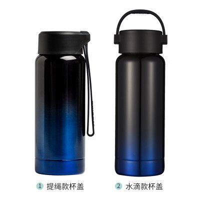 

Unibott vacuum flask male and female students portable glass stainless steel fashion color creative cup outdoor sports cup straight car cup VT3369A 360ml blue black