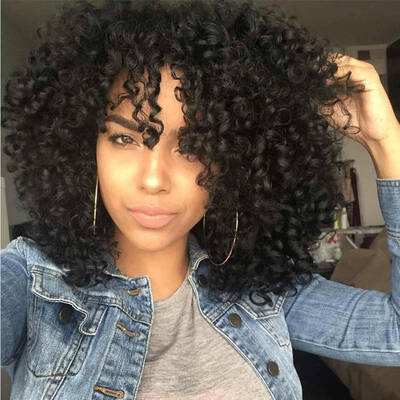 

AISI HAIR Synthetic Afro Curly Hair Wigs for Black Woman Short Kinky Hair Jet Black Heat Resistance Fiber