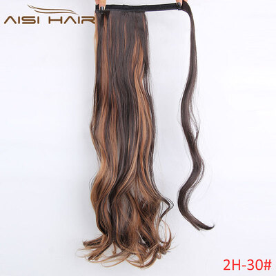 

AISI HAIR 22" 120g High Temperature Fiber Long Wavy Synthetic Wrap Around Hairpieces Fake Hair Ponytail Extensions
