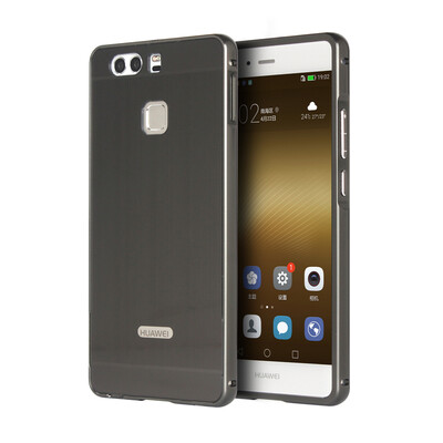 

Luxury Case for Huawei P9 Aluminum Bumper+Acrylic Panel Back Glossy Business Cover for Huawei P9