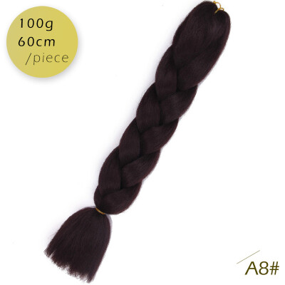 

AISI HAIR Ombre Kanekalon Braiding Hair Extensions 24inch 100g Synthetic Jumbo Braids Hair Fiber Pink Purple Blue Green 1pce