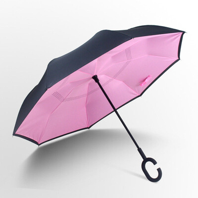 

Outdoor Inverted&Double Layer Windproof Umbrella Umbrella with UV Protection C-Shaped Handle