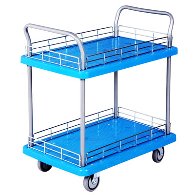

Tencent CT double-layer trolley pull cargo trolley flatbed multi-function silent small cart double-layer 7347 small