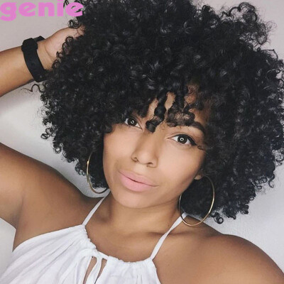 

GENIE Synthetic Afro Kinky Curly Wigs High Temperature Fiber African American Black Hair