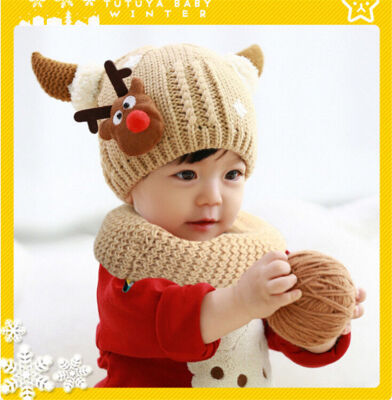 

Christmas Baby Beanie For Boys Girls Cap Cotton Hat Children Deer Print Hats Hot