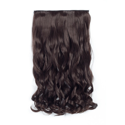 

20" Curly Wave 3/4 Full Head One Piece 5clips Clip in on Synthetic Hair Extension High Temperature Fiber Hair Pieces Wavy Hair