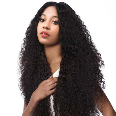 

JUNSI Long Black Kinky Curly Synthetic Wigs for Black Women Natural Brazilian Afro American Lady Wig High Temperature Fiber
