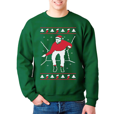 

Mens Green Sports casual shirt about Santa Claus