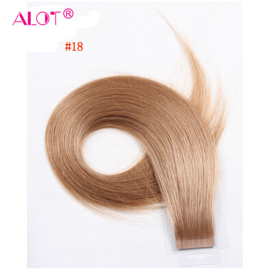 

Alot Straight Human Hair Extensions Tap In Hair Color 18 22 24 60 613 PU Hair 18 inch 22 inch