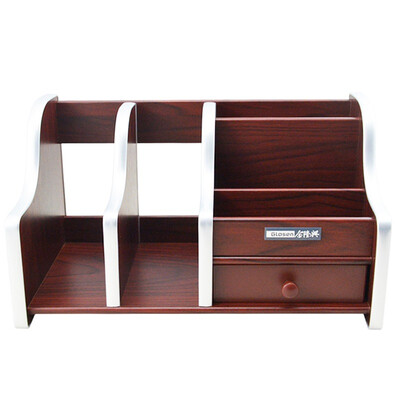 

Jinlongxing Glosen C2024 wooden pen holder cosmetics remote control storage wood multi-functional office storage Decoration silver side