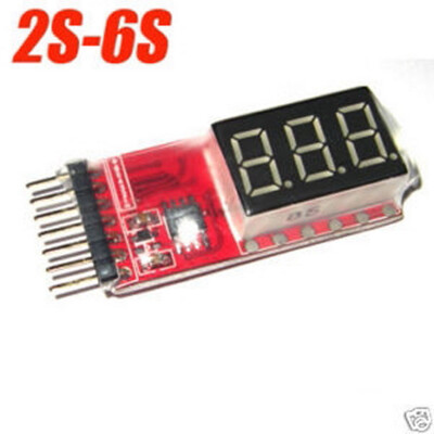 

RC Voltage Lipo Battery Meter Tester Indicator 2-6 cells LED Panel Voltmeter
