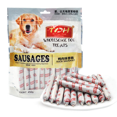 

Heaven and earth (TDH) pet food dog snacks beef flavor sausage flesh 450g nutrition bright hair teeth