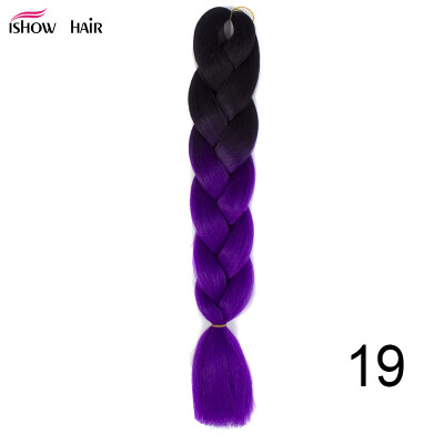 

Silky Strands 24'' 100g Ombre Synthetic Braiding Hair Extensions For Crochet Braids Kanekalon Jumbo Braids Two Tone Ombre Color 1p