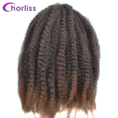 

18 Afro Marley Braids Hair Crochet Braids Hair Curl Crochet Synthetic Braiding Hair 100gPiece Brown Black Purple Color