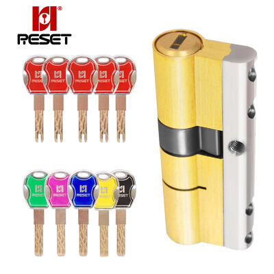 

RESST RST-150 colorful ten keys with two sets of keys combined with copper double-sided C-class lock core anti-tech open anti-violence super C-class anti-theft door lock core 75MM 325425