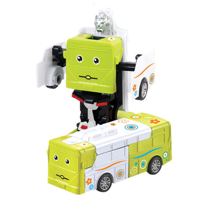 

Southland Infant toys for children Manual Pullback Deformation car robot Model City Mini Deformation Bus 838B-28