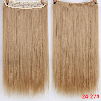 

22 inch55cm Long Straight Women Clip in Hair Extensions Black Brown High Tempreture Synthetic Hairpiece