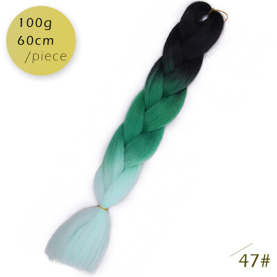 

AISI HAIR Ombre Kanekalon Braiding Hair Extensions 24inch 100g Synthetic Jumbo Braids Hair Fiber Pink Purple Blue Green 1pce