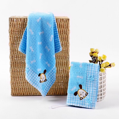

Vosges Jade cotton children&39s towel dyed satin cartoon small square towel weaving dog embroidery hanging towel 3435cm blue