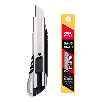 

Deli 334 zinc alloy utility knife set paper cutter 1 alloy steel art blade 1 box