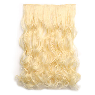 

Rhyme 23" Light Brown Full Head One Piece Curly Wave Hair Extensions 5clips Clips in Synthetic Wig Pieces for GirlWoman