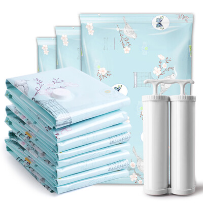 

Obar thickening environmental protection safety odorless vacuum storage compression bag storage cotton quilt clothing finishing bag 11 sets 4 extra large 6 medium 1 hand pump