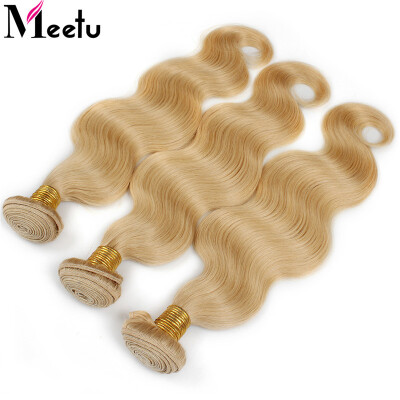 

Meetu Hair Cheap 8A Blonde Brazilian Hair Weave Bundles 613 Blonde Virgin Hair 3Pcs Lot Brazilian Body Wave Human Hair Weave