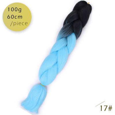 

AISI HAIR 100g/pcs 24inch Kanekalon Jumbo Braids Hair Ombre Two Tone Colored Synthetic Hair for Dolls Crochet Hair