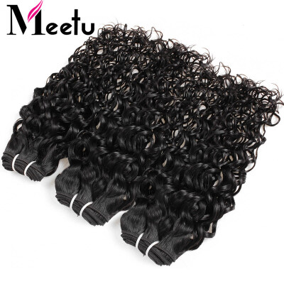 

Meetu Hair Top 8A Brazilian Water Wave Natural Black Brazilian Hair Weave 3Bundles Remy Human Hair Extension