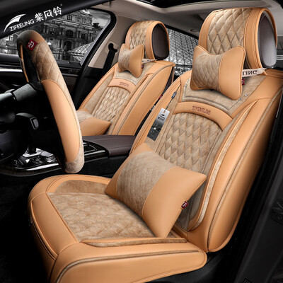 

Purple wind chime winter flocking car seat all-inclusive car seat cushion Audi Bo Yue Chuan Bao Ma Tucson Tiguan Mercedes-Benz Kia car seat cover 1703 warm rice - luxury version